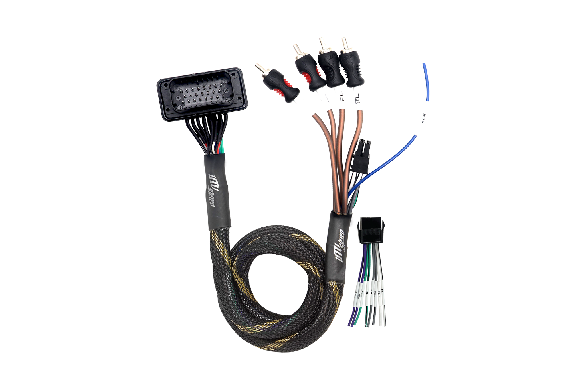 Photo of RZR® Pro Series Ride Command Front & Rear RCA Output + Speaker Wire & Remote | UTVS-PRO-RC-RCA-OUT by UTV Stereo - Premium RZR Ride Command Harness for UTVs / Side by Sides