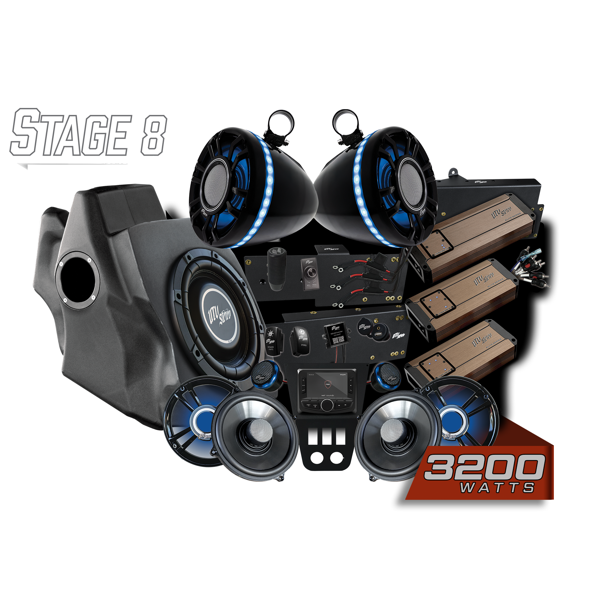 Photo of RZR® Pro Series Elite Stage 8 Stereo Kit | UTVS-PRO-S8-E by UTV Stereo - Premium Polaris RZR Stage Kit for UTVs / Side by Sides