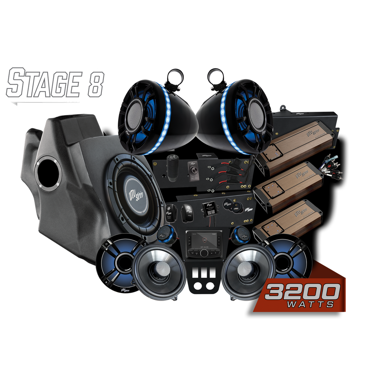 UTV Stereo 2020-2024 Polaris RZR Pro Elite Stage 8 stereo kit