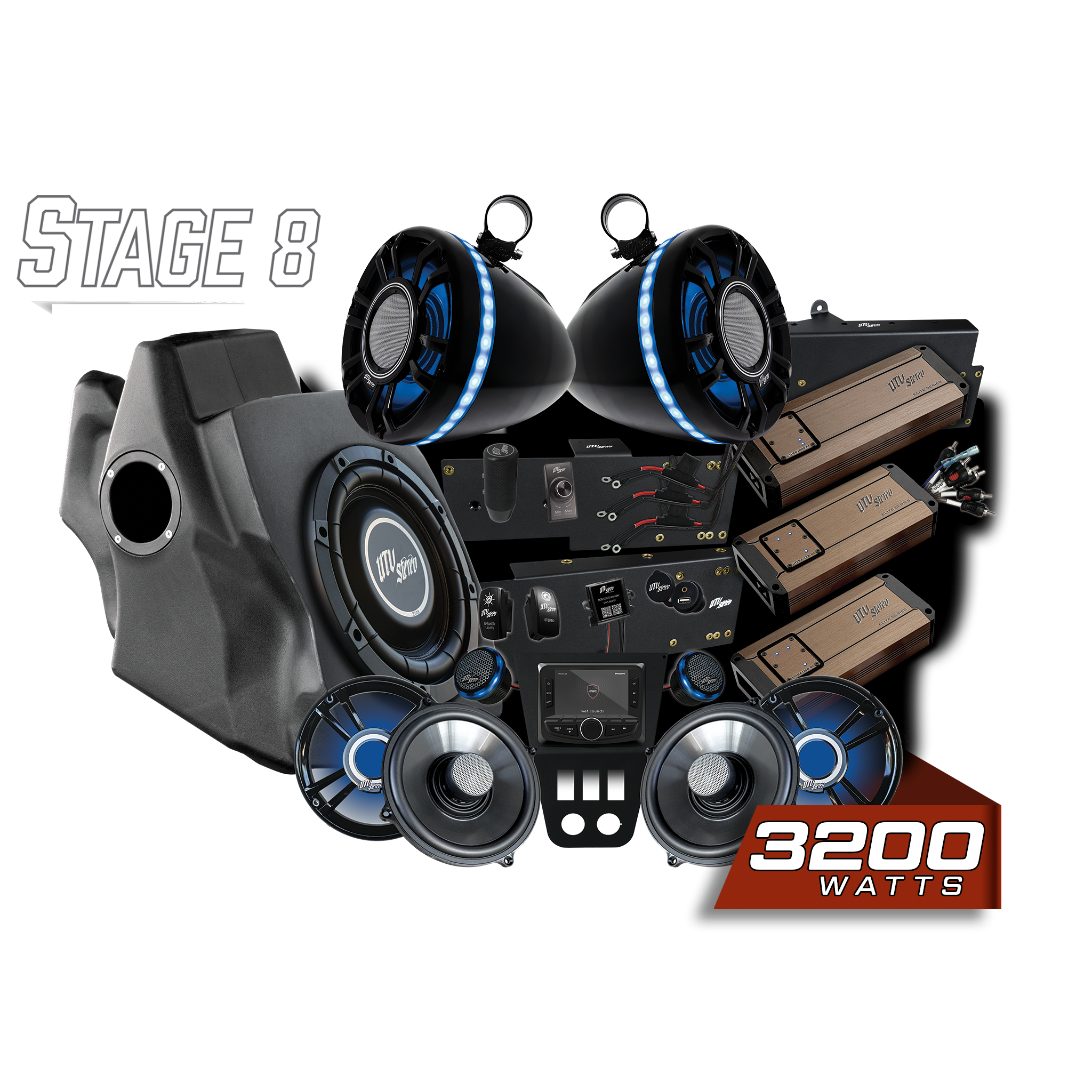 Photo of RZR® Pro Series Elite Stage 8 Stereo Kit | UTVS-PRO-S8-E by UTV Stereo - Premium Polaris RZR Stage Kit for UTVs / Side by Sides