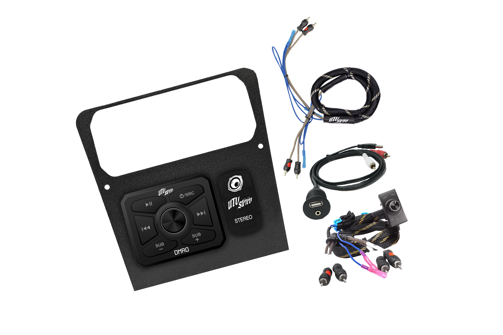 Photo of Maverick R Head Unit Mount Kit w/ Bass Knob | UTVS-R-HUMT-KIT-BASS-KNOB by UTV Stereo - Premium Switch Pros Upper Mount for UTVs / Side by Sides