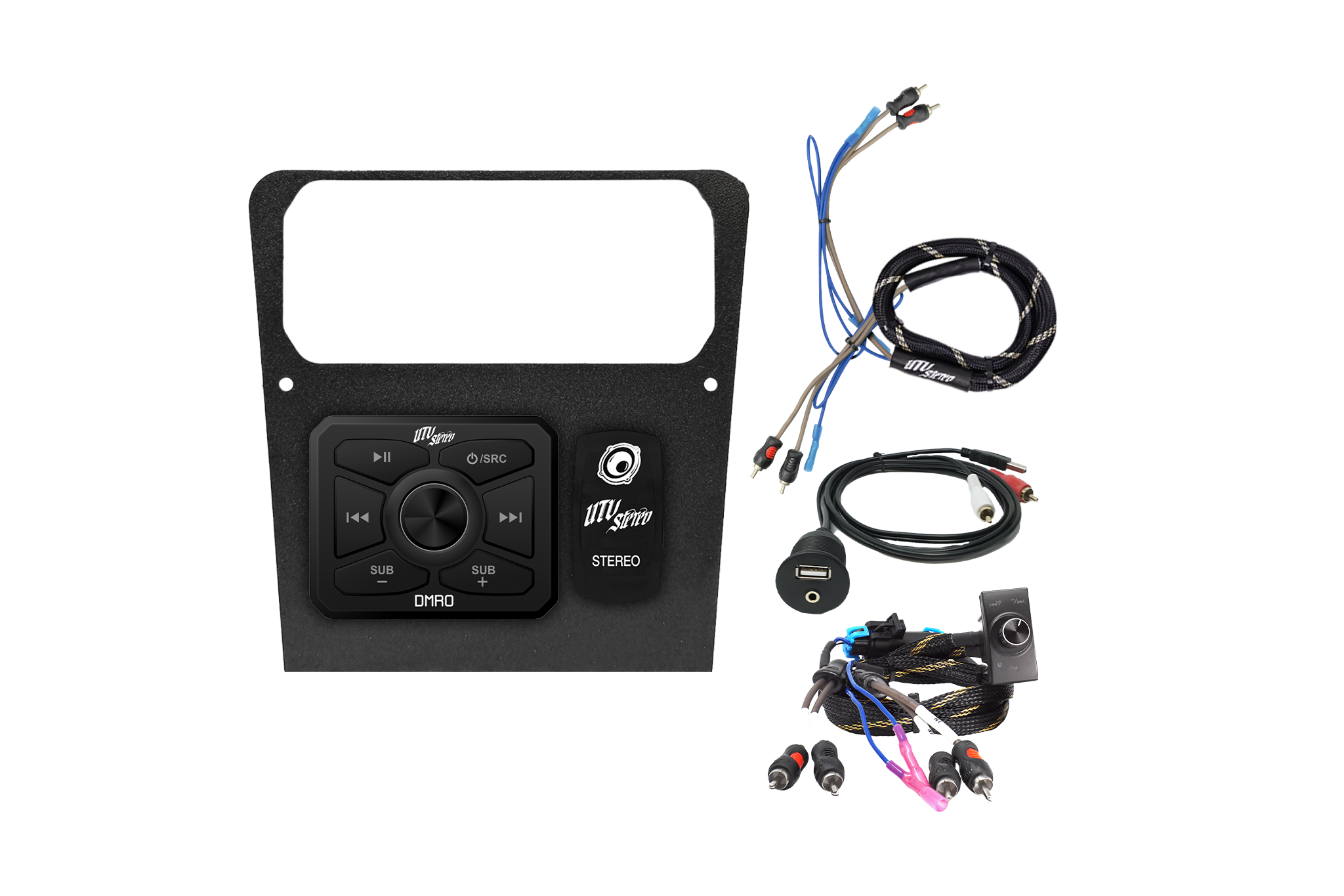 Photo of Maverick R Head Unit Mount Kit w/ Bass Knob | UTVS-R-HUMT-KIT-BASS-KNOB by UTV Stereo - Premium Switch Pros Upper Mount for UTVs / Side by Sides