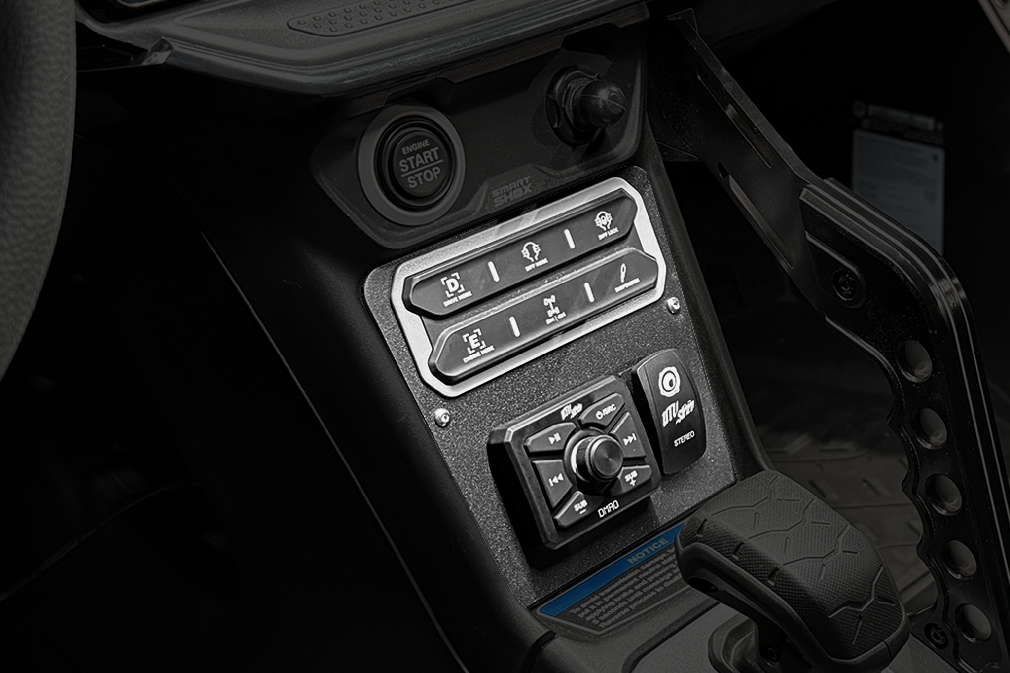 Photo of Maverick R Head Unit Mount Kit w/ Bass Knob | UTVS-R-HUMT-KIT-BASS-KNOB by UTV Stereo - Premium for UTVs / Side by Sides