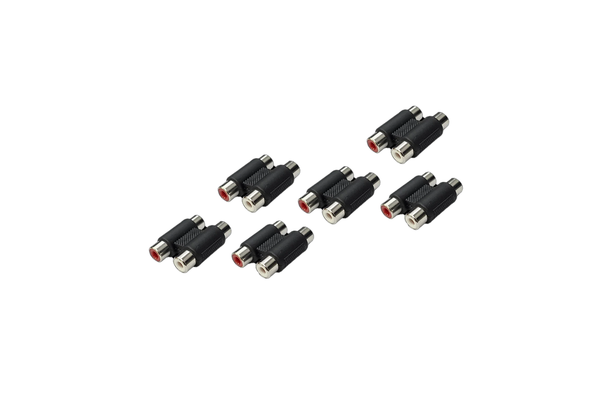 UTV Stereo Female RCA Barrel Connectors – 6 Pack