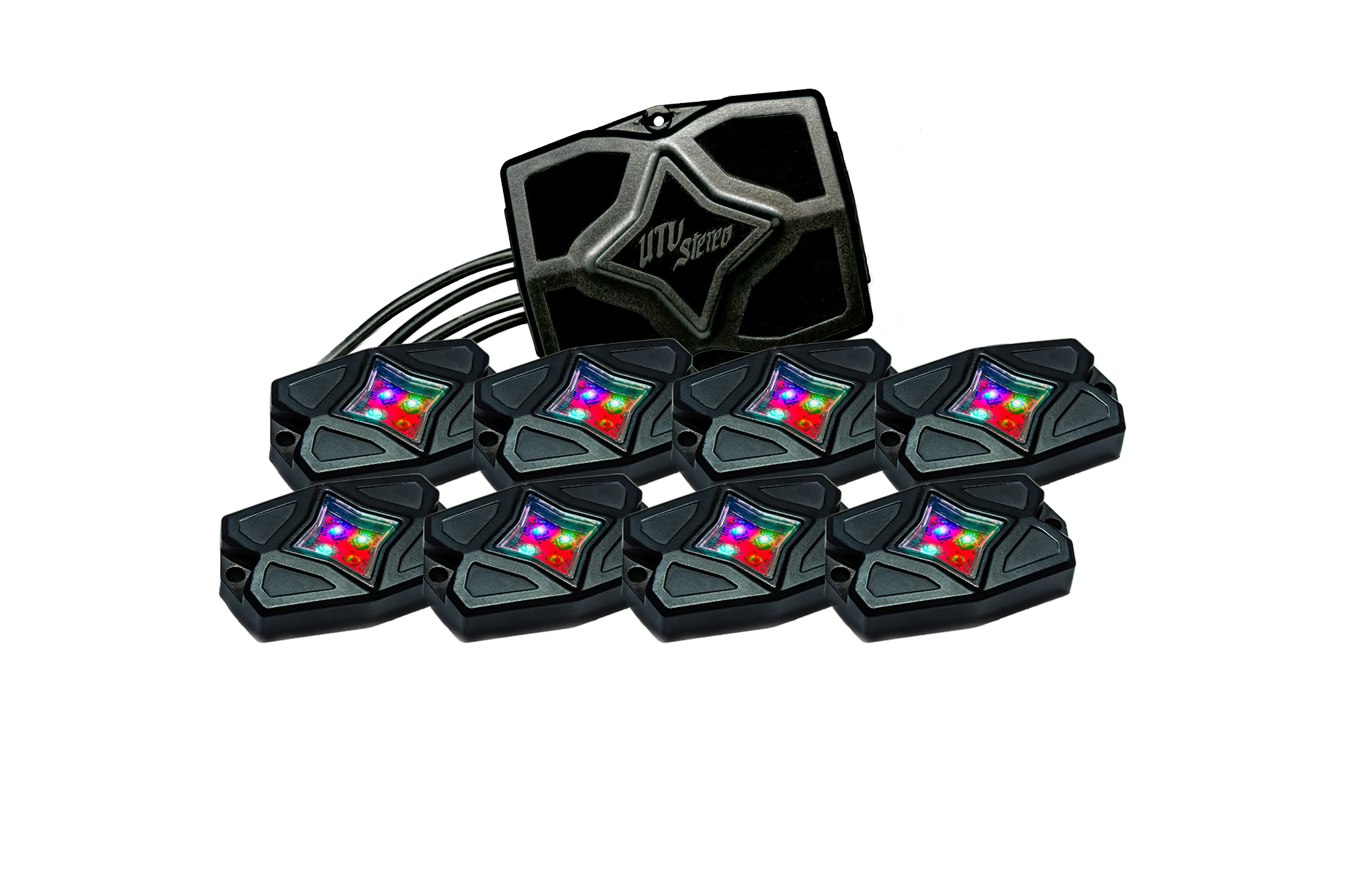 Photo of RGBW Rock Light Kit - 8pcs | UTVS-RLKIT8 by UTV Stereo - Premium Powersports-Use Rock Lights for UTVs / Side by Sides