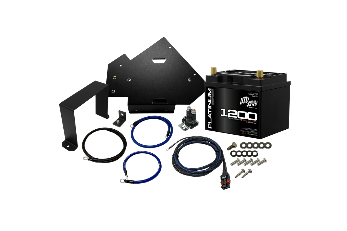 UTV Stereo Polaris Ranger 1500 dual battery kit with AGM 1200 battery and mount
