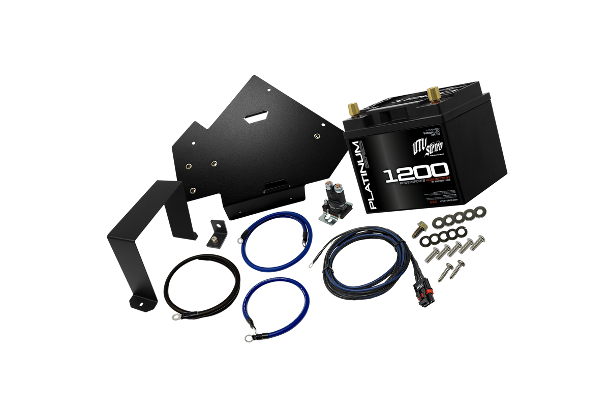 UTV Stereo Polaris Ranger 1500 dual battery kit components