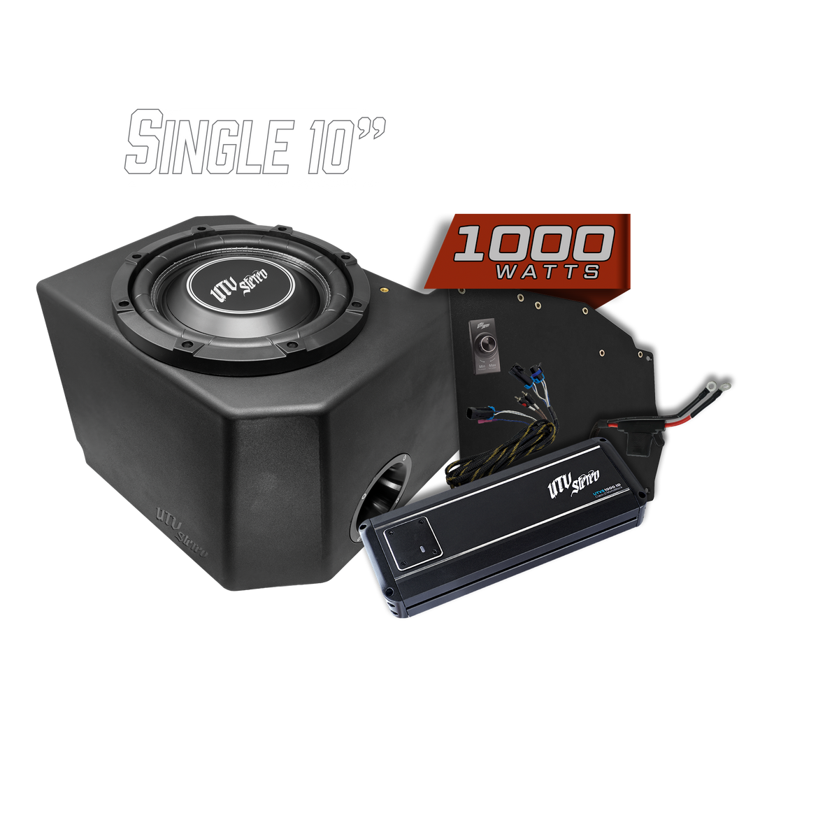 UTV Stereo Polaris Ranger 1000W Single 10" Subwoofer Kit
