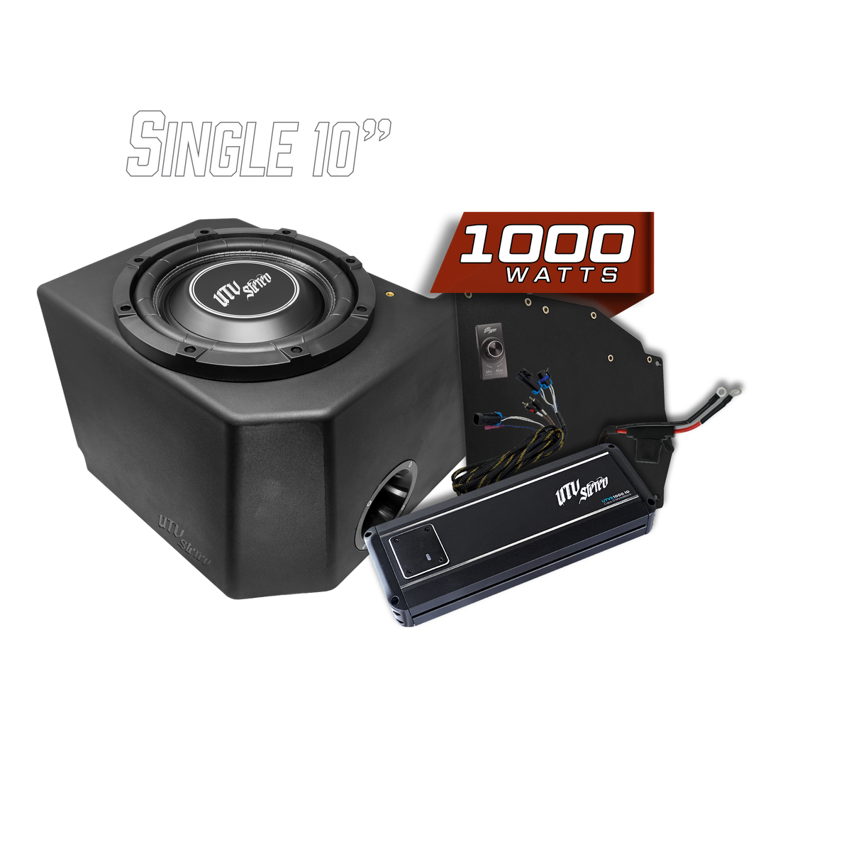 UTV Stereo Polaris Ranger 1000W Single 10" Subwoofer Kit
