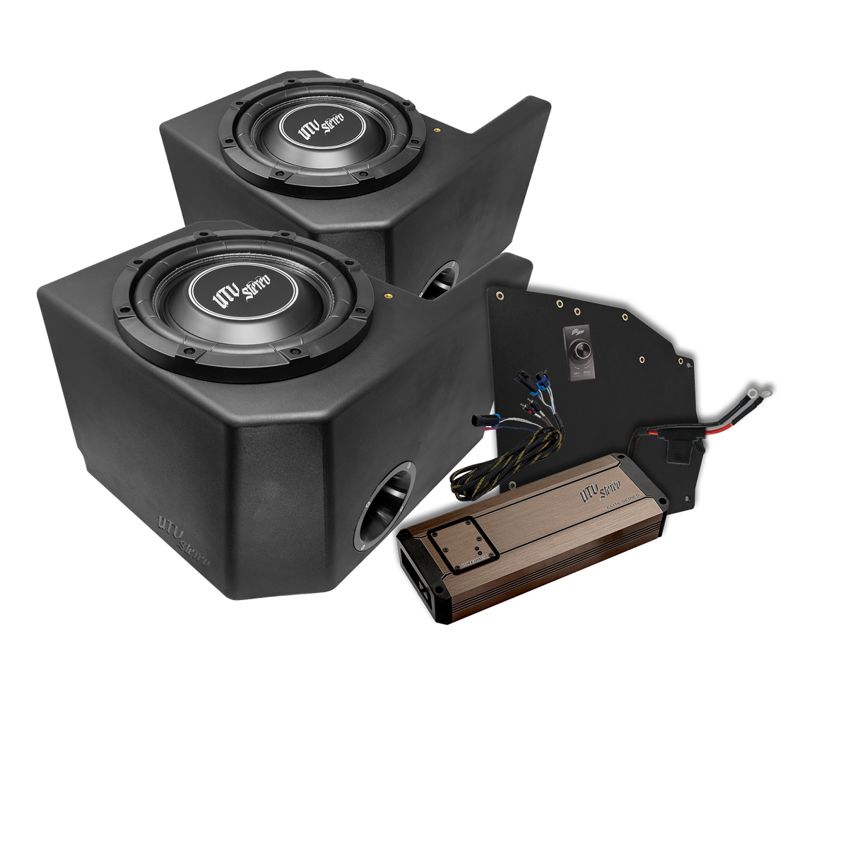 UTV Stereo Polaris Ranger 1200W Dual 10" Subwoofer Kit