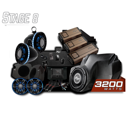 UTV Stereo Polaris RZR Elite Stage 8 stereo kit components