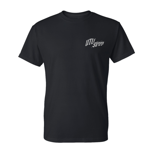 Photo of UTV Stereo Men's Signature T-Shirt with Silver Logo | UTVS-A-SHIRT-M-BLK by UTV Stereo - Premium Merch for UTVs / Side by Sides