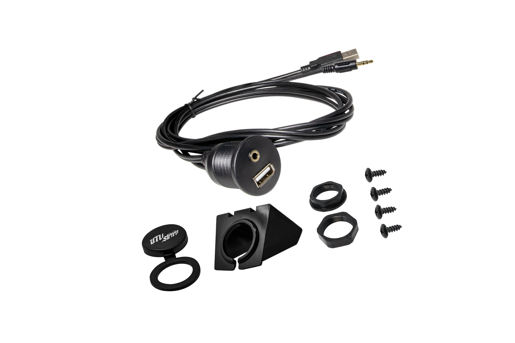 Photo of USB & Auxiliary Flush Mount Adapter for Source Units | UTVS-USB/AUX-FLMT by UTV Stereo - Premium AUX/USB Mount for UTVs / Side by Sides