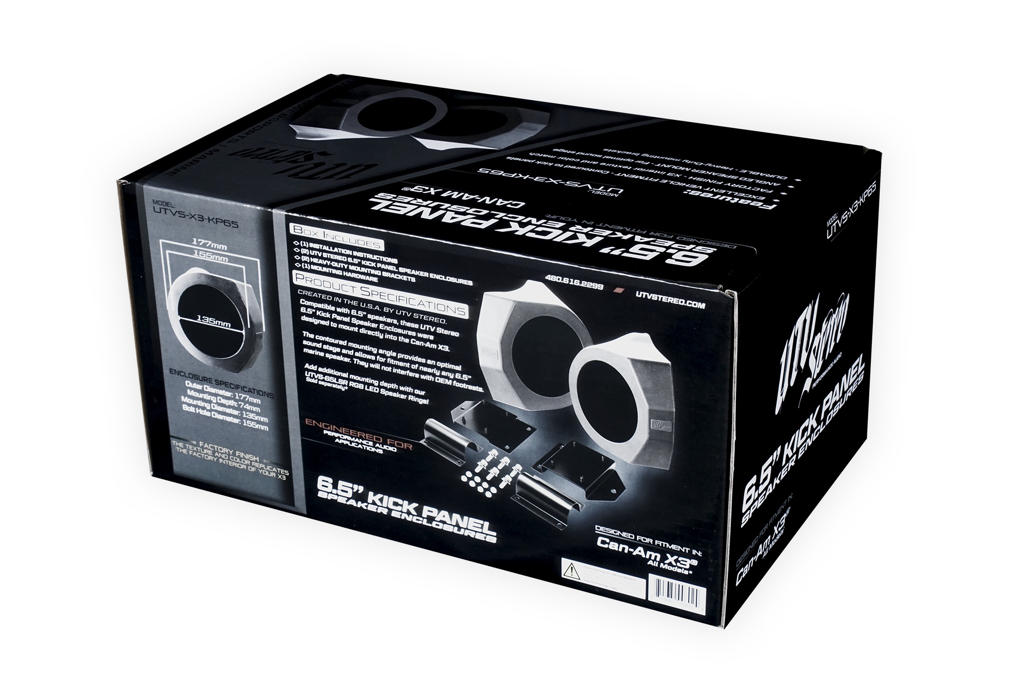 Photo of Can-Am® X3 6.5" Kick Panel Speaker Enclosures | UTVS-X3-KP65 by UTV Stereo - Premium Can-Am X3 Kick Panel Speaker Mounts for UTVs / Side by Sides