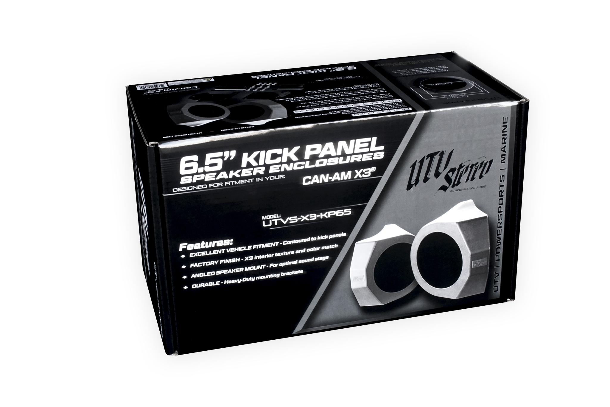 Photo of Can-Am® X3 6.5" Kick Panel Speaker Enclosures | UTVS-X3-KP65 by UTV Stereo - Premium Can-Am X3 Kick Panel Speaker Mounts for UTVs / Side by Sides