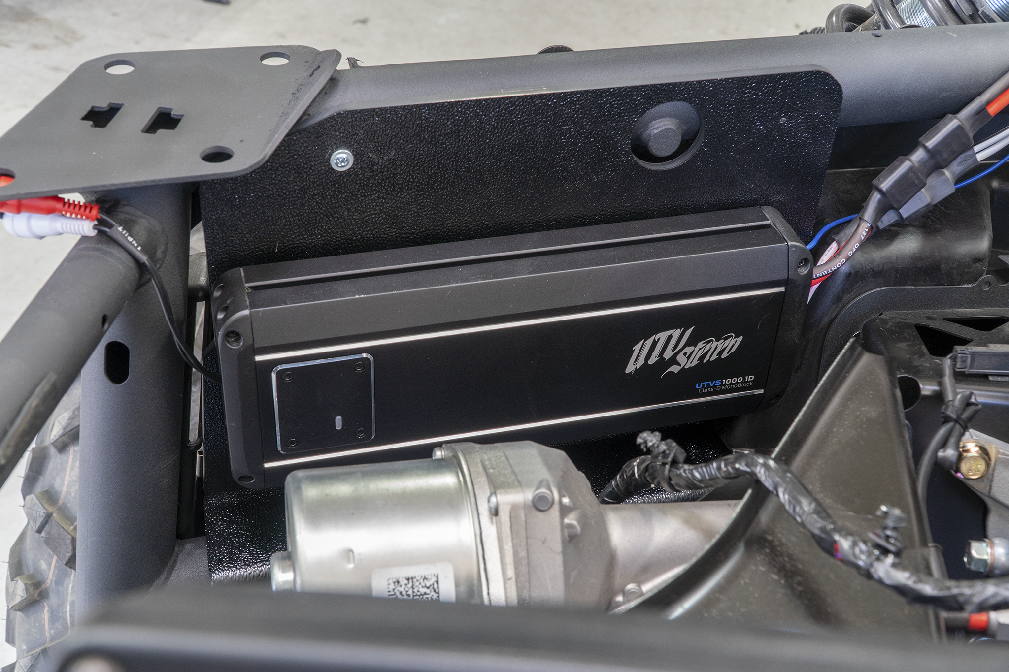 Photo of Can-Am® X3 Lower Amplifier Mount | UTVS-X3-AMPMT-LW by UTV Stereo - Premium Can-Am X3 Amplifier Mount for UTVs / Side by Sides
