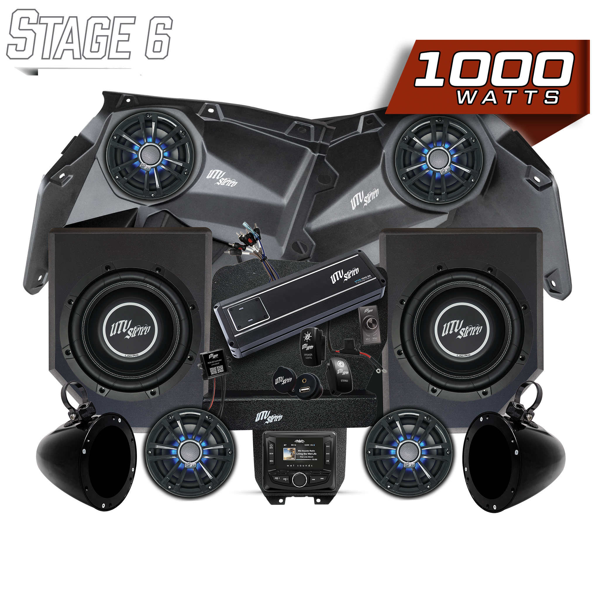 Photo of Can-Am® X3 Signature Series Stage 6 Stereo Kit | UTVS-X3-S6-S by UTV Stereo - Premium Can-Am X3 Stereo Stage Kit for UTVs / Side by Sides
