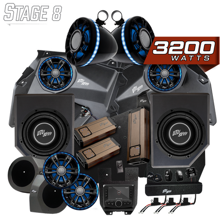 UTV Stereo Can-Am X3 Elite Stage 8 stereo kit components