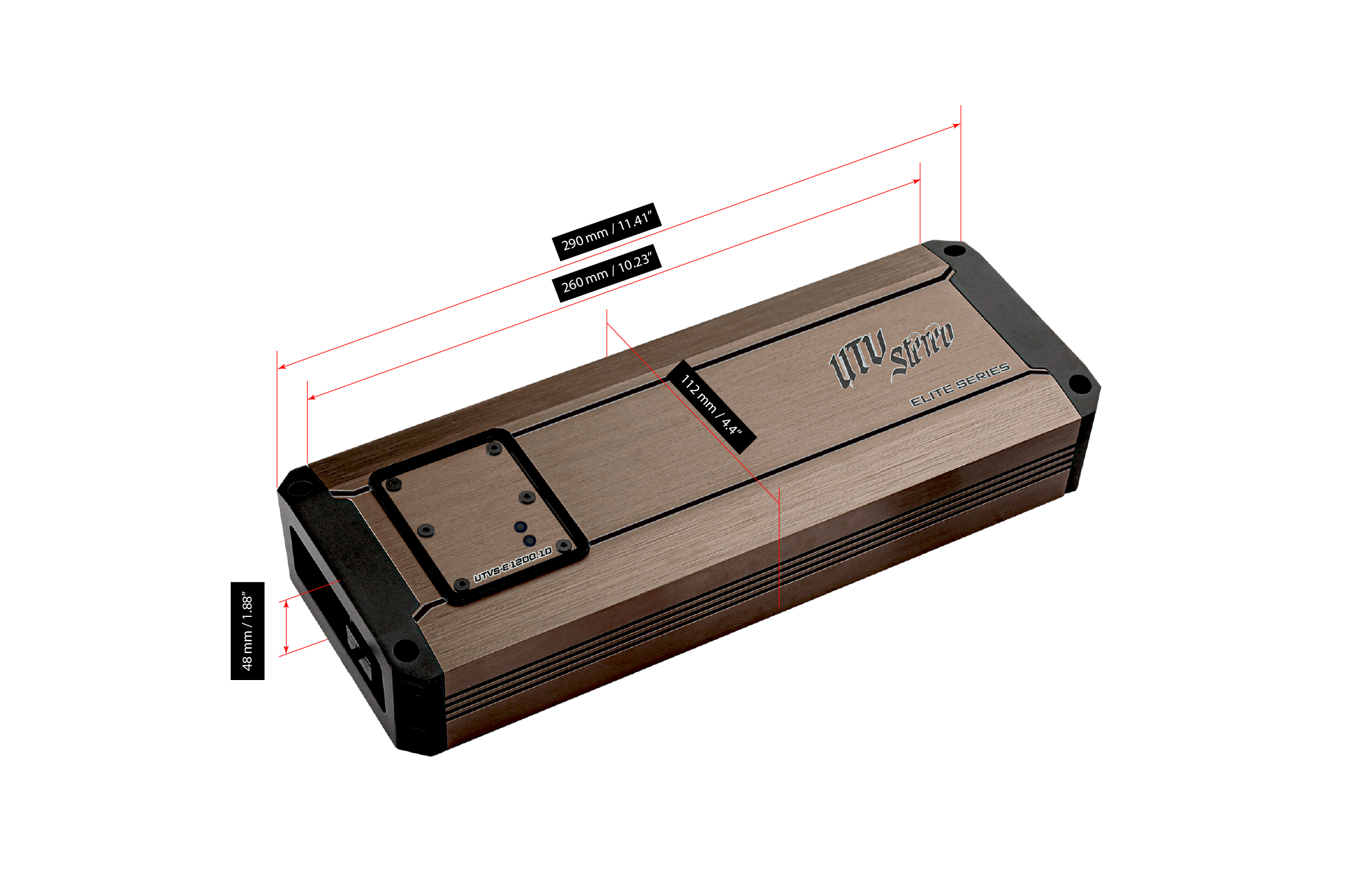 Photo of Elite Series 1200W Monoblock Amplifier | UTVS-E1200.1D by UTV Stereo - Premium Marine Amplifier for UTVs / Side by Sides