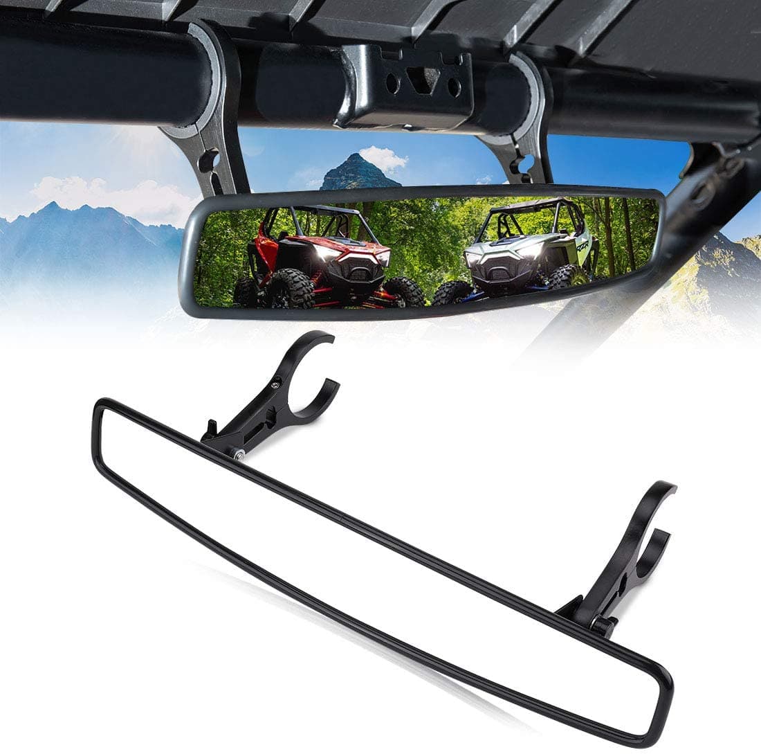 Photo of Side Mirrors and Rear Mirror for Can Am Commander 1.75" to 2" Roll Bar by Kemimoto - Premium for UTVs / Side by Sides