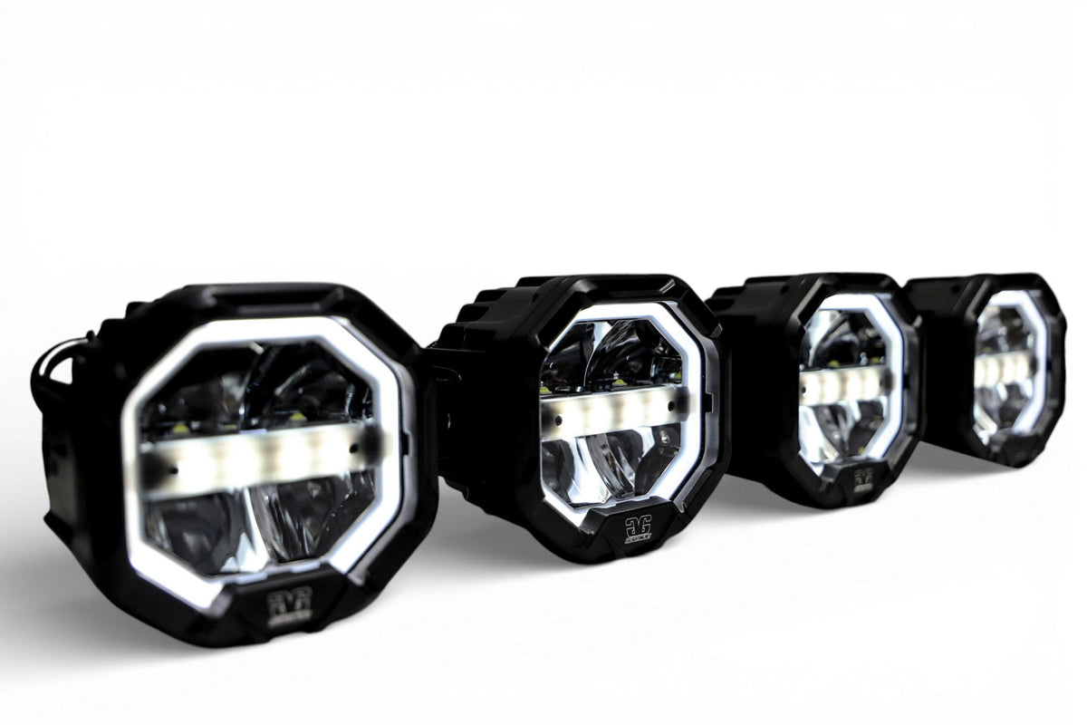 9 Light U-Con Interlocking Off Road LED Pod With Amber or White DRL Running Light