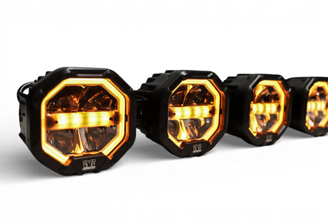3 Light U-Con Interlocking Off Road LED Pod With Amber or White DRL Running Light