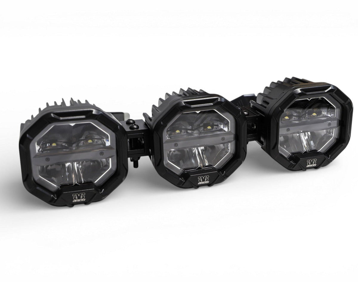 3 Light U-Con Interlocking Off Road LED Pod With Amber or White DRL Running Light