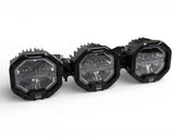 3 Light U-Con Interlocking Off Road LED Pod With Amber or White DRL Running Light