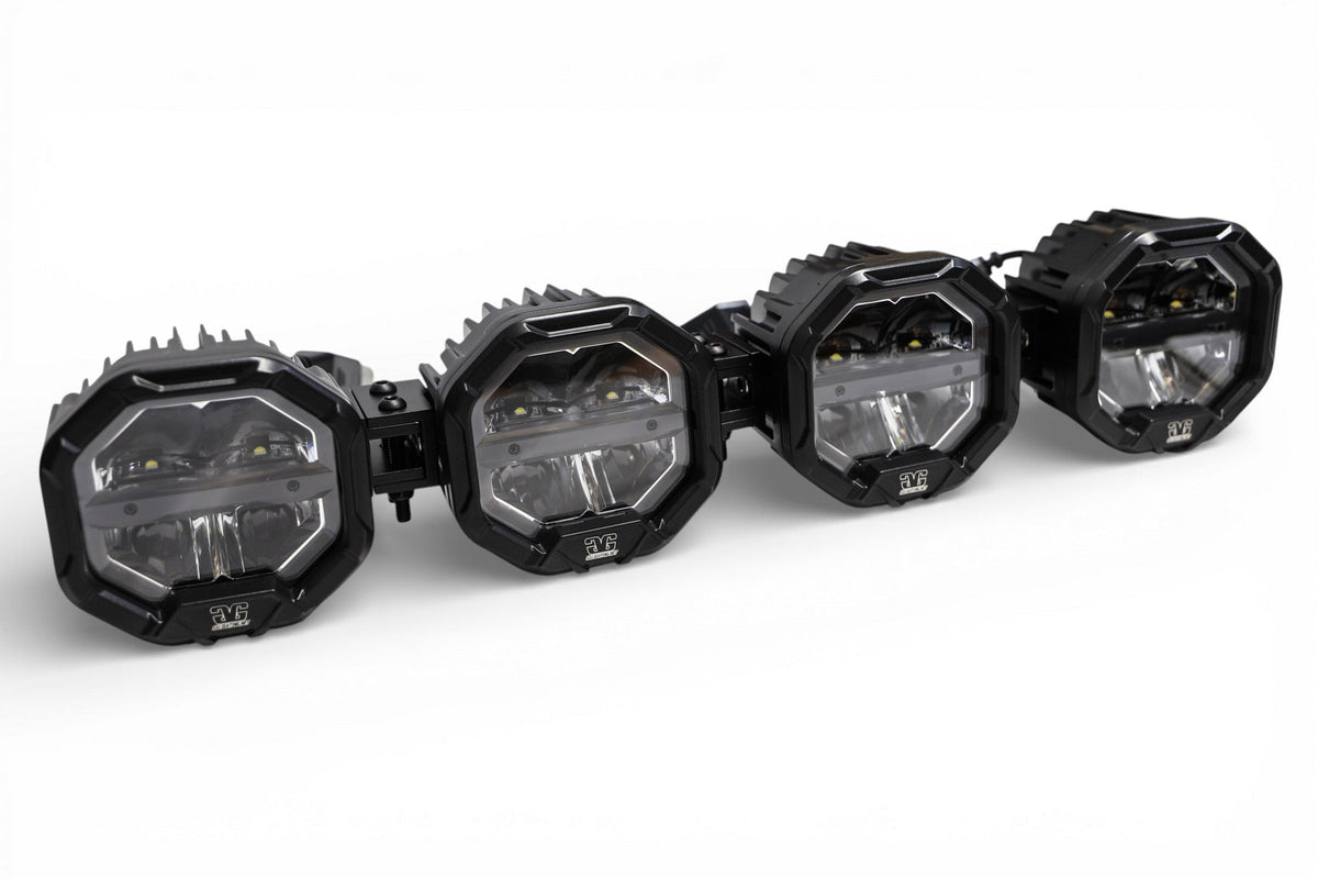 4 Light U-Con Interlocking Off Road LED Pod With Amber or White DRL Running Light