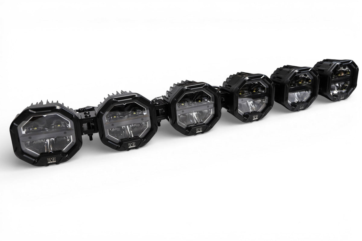 6 Light U-Con Interlocking Off Road LED Pod With Amber or White DRL Running Light