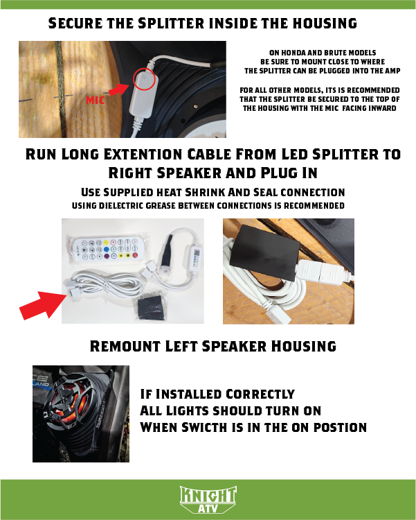 Photo of Speaker Kit LED Extension Wire by Knight ATV - Premium for UTVs / Side by Sides