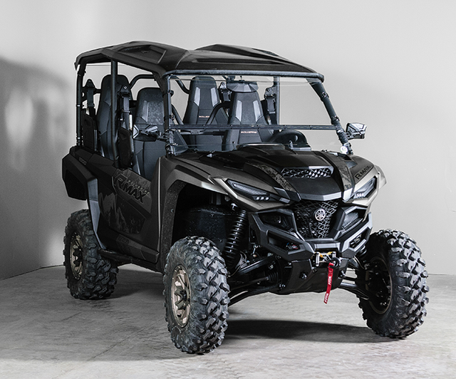 Photo of TK00311 YAMAHA RMAX TILTING UTV WINDSHIELD - SCRATCH RESISTANT 3/16” - FOR SOFT OR NO TOP by TerraRider UTV Windshields & Accessories - Premium for UTVs / Side by Sides