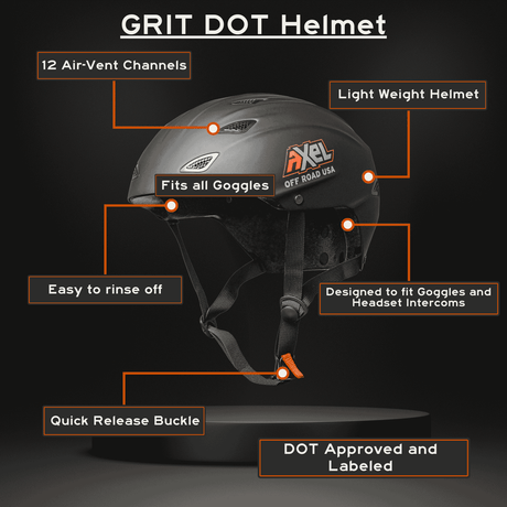 Photo of GRIT D.O.T. Helmet by AXEL OFF ROAD - Premium Helmet for UTVs / Side by Sides