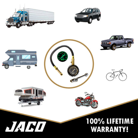 Photo of EliteProPlus™ Tire Pressure Gauge with Dually Air Chuck - 160 PSI by JACO - Premium Tire Pressure Gauge for UTVs / Side by Sides