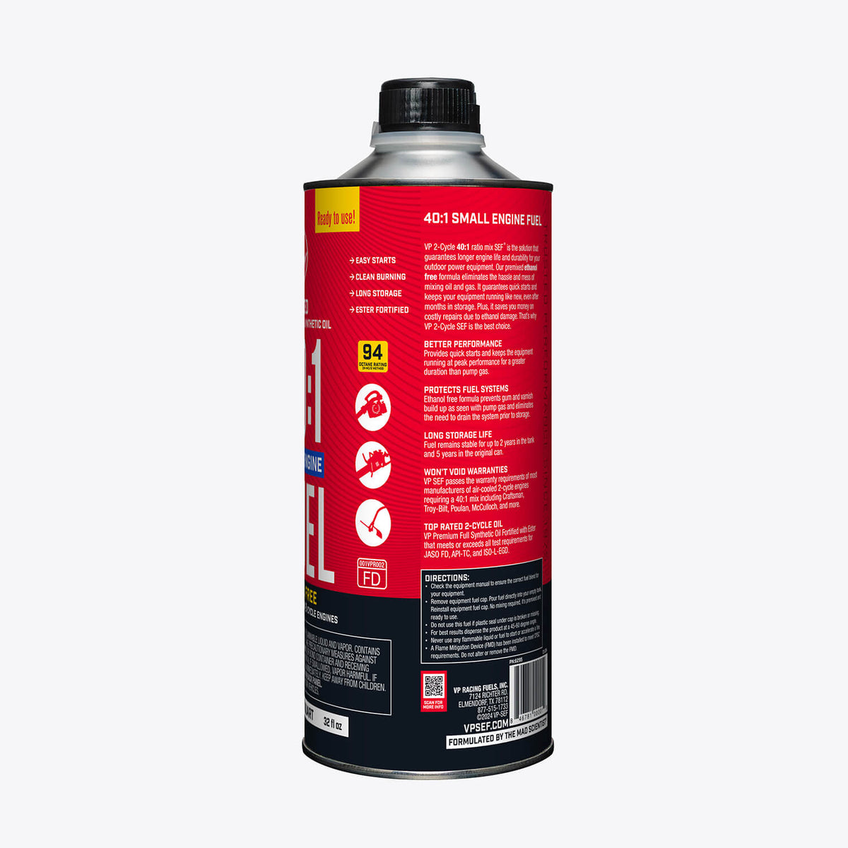 VP 40:1 Fuel Mix: Premixed Ethanol-Free