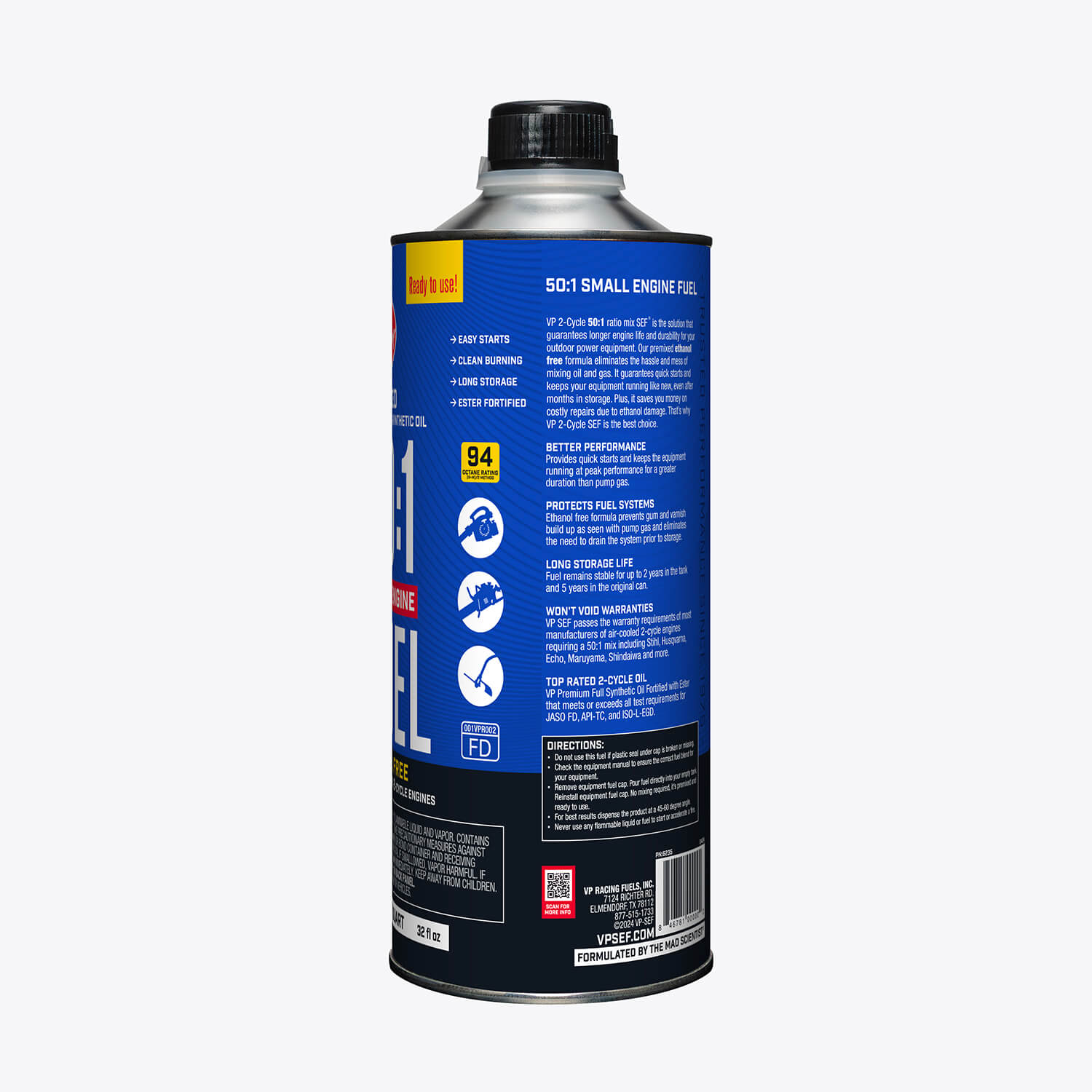 VP 50:1 Fuel Mix: Premixed Ethanol-Free