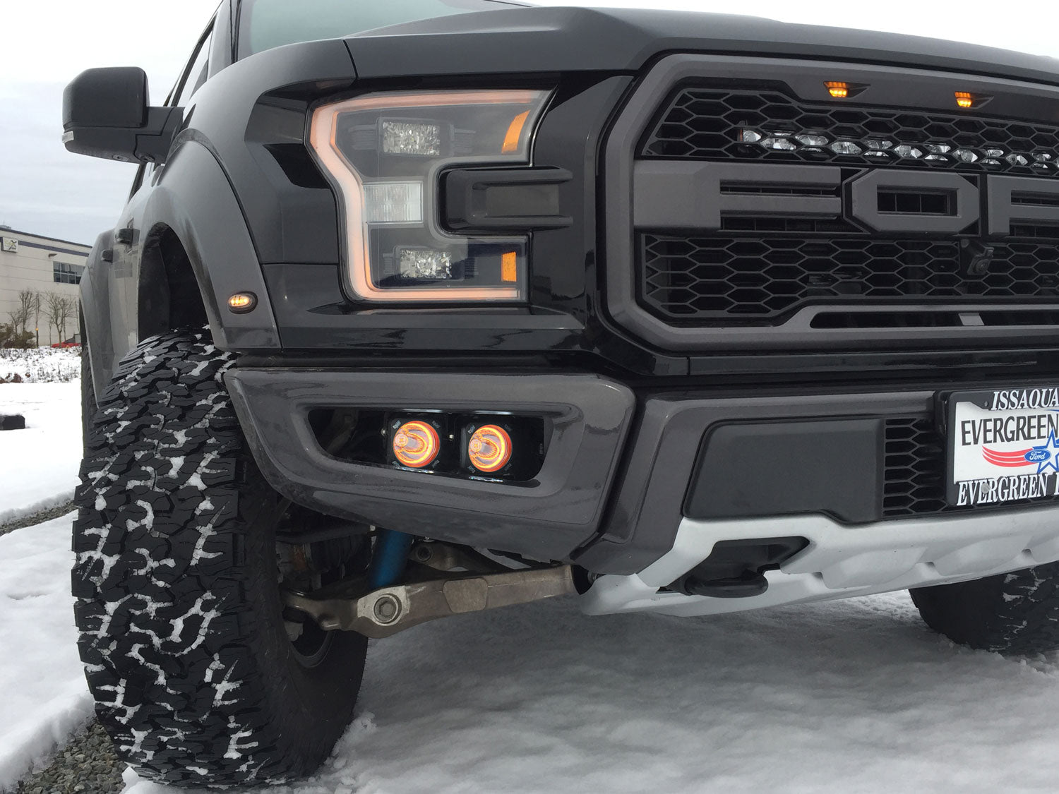 Photo of 2017-2020 Ford F-150 Raptor LED Halo Fog Light Kit With Optimus Amber Halo Lights by Vision X Off-Road - Premium Vehicle Specific Kit for UTVs / Side by Sides
