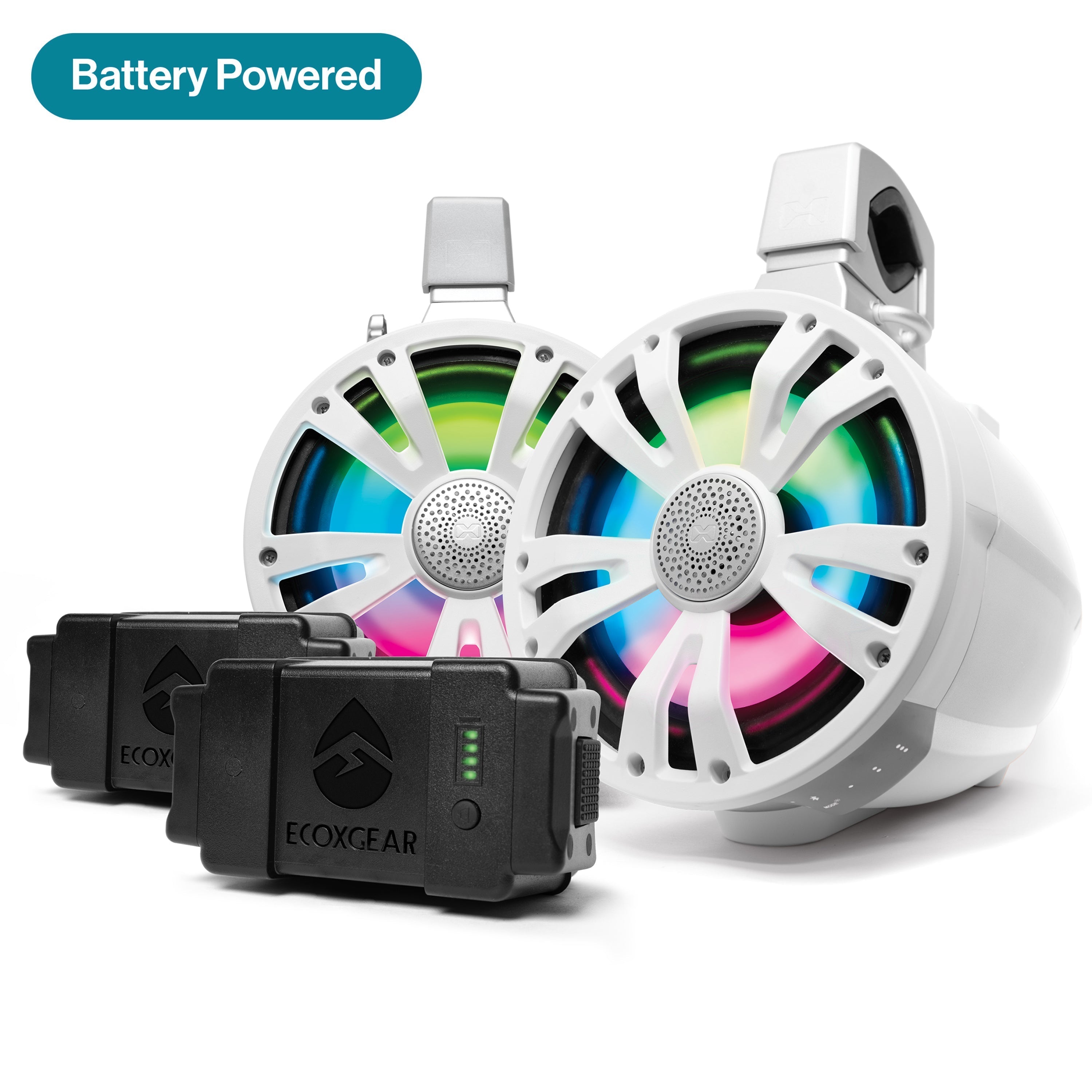 Photo of POWERSPORTS ExtremeTower Speakers TBB8 - 2 Battery Powered Bluetooth Amplified Tower Speakers by ECOXGEAR - Premium for UTVs / Side by Sides