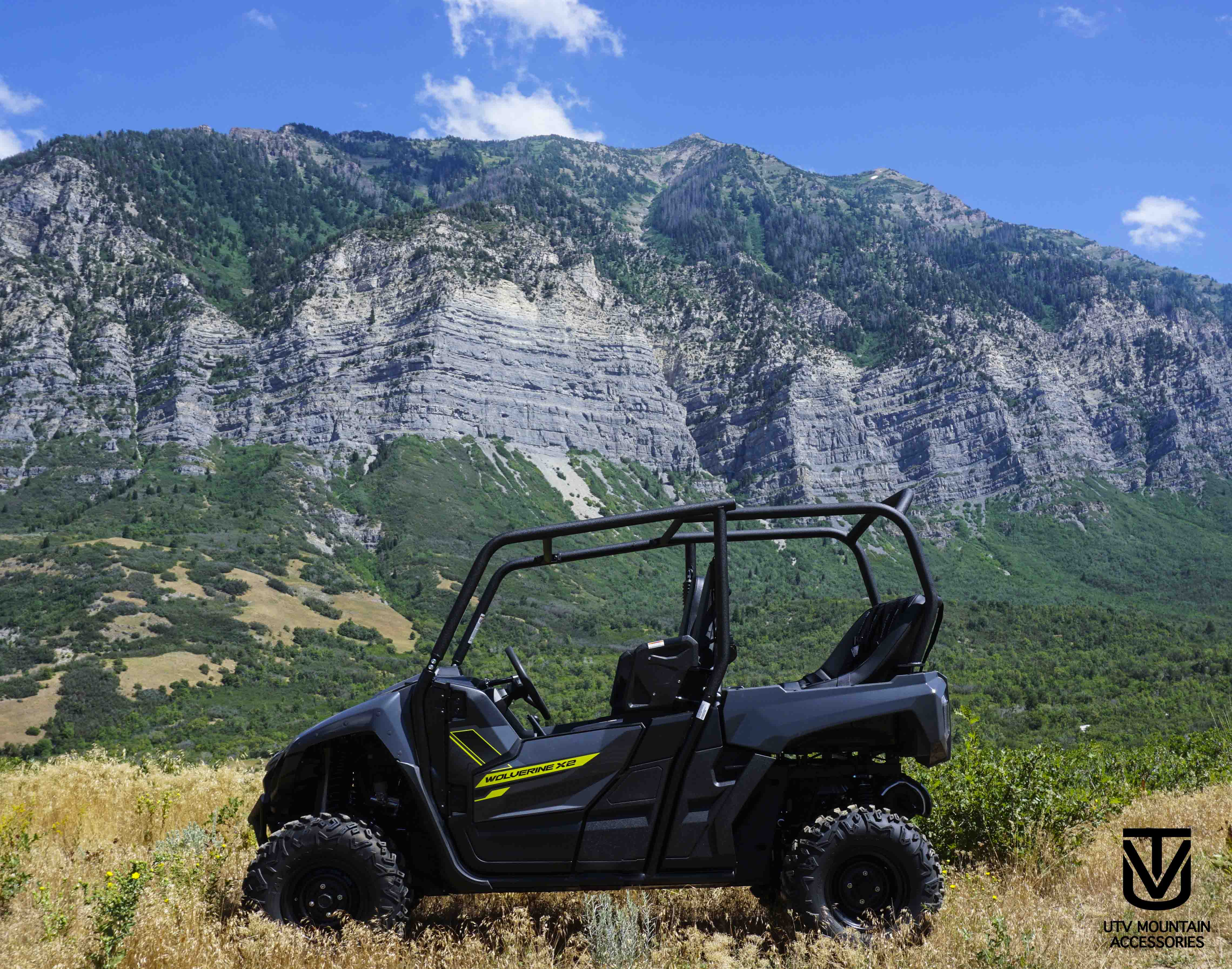 Photo of Yamaha Wolverine RMAX 2 Backseat and Roll Cage Kit (2021-2024) by UTV Mountain Accessories - Premium Bench Seat for UTVs / Side by Sides