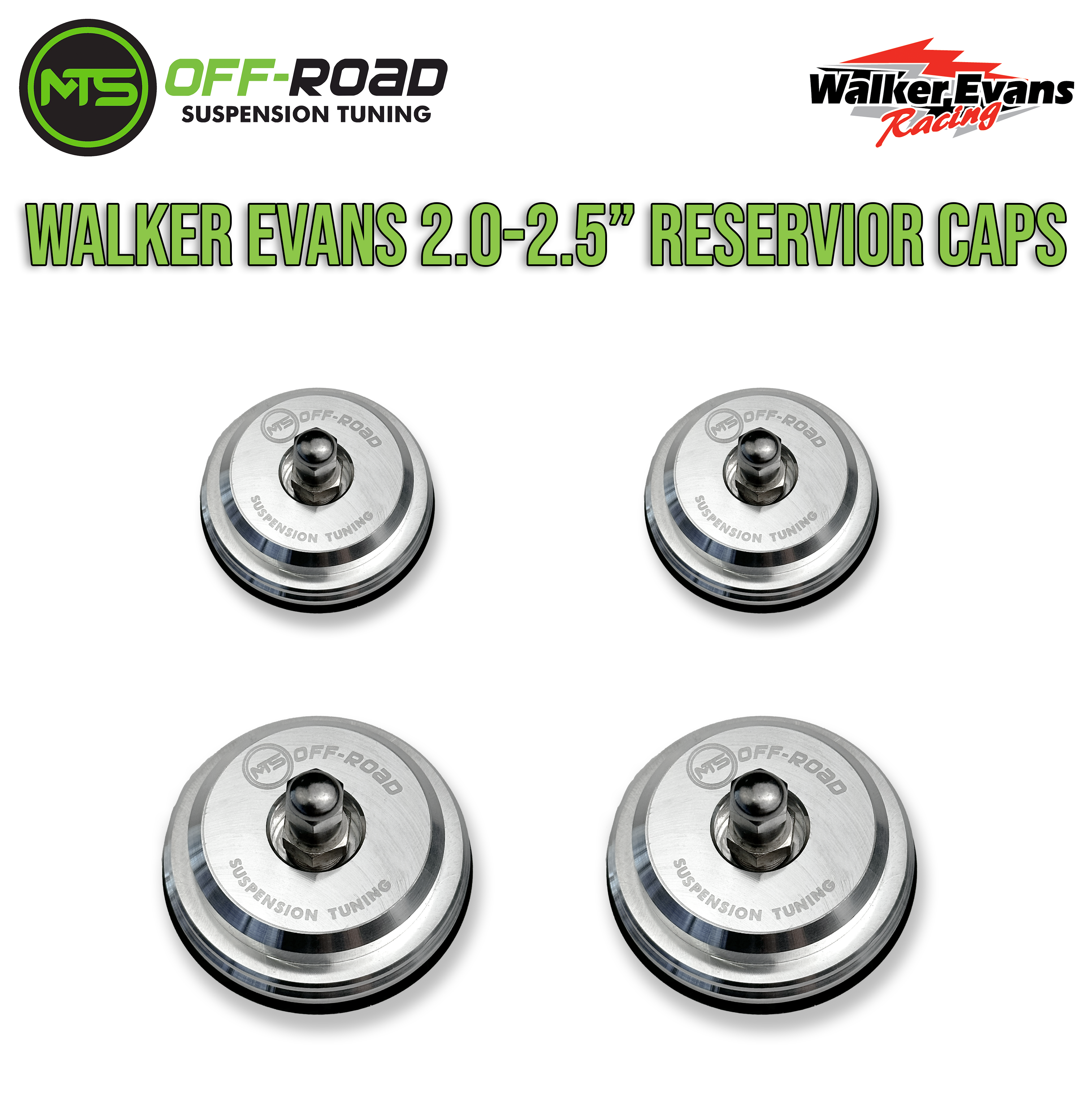 Photo of MTS Off-Road Schrader Valve Reservoir Caps (FOR WALKER EVANS SHOCKS) by MTS Off-Road - Premium Reservoir Caps for UTVs / Side by Sides