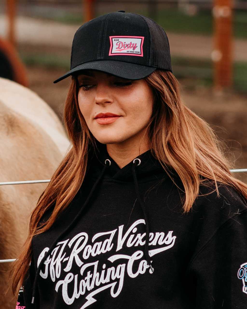 Photo of High Life Trucker Hat - Black by OFF-ROAD VIXENS CLOTHING CO. - Premium Apparel & Accessories for UTVs / Side by Sides