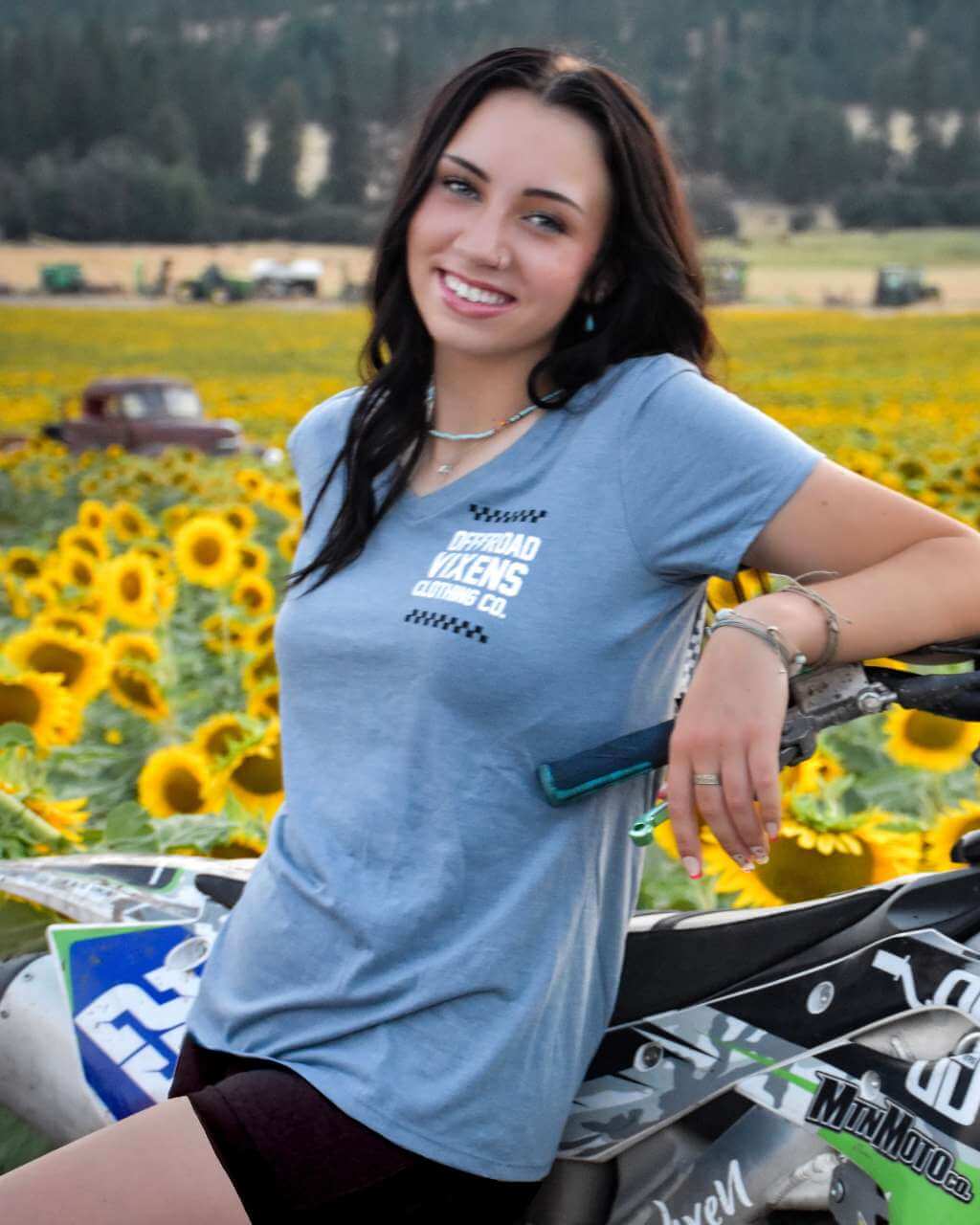 Photo of Bandana Ladies V Neck Tee by OFF-ROAD VIXENS CLOTHING CO. - Premium Apparel & Accessories for UTVs / Side by Sides