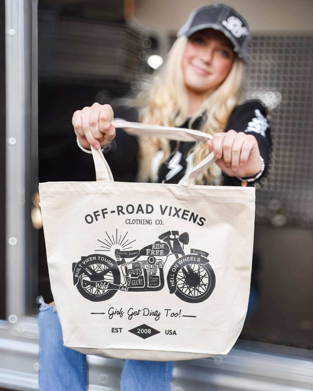 Photo of Cafe Racer Tote Bag by OFF-ROAD VIXENS CLOTHING CO. - Premium Accessories for UTVs / Side by Sides