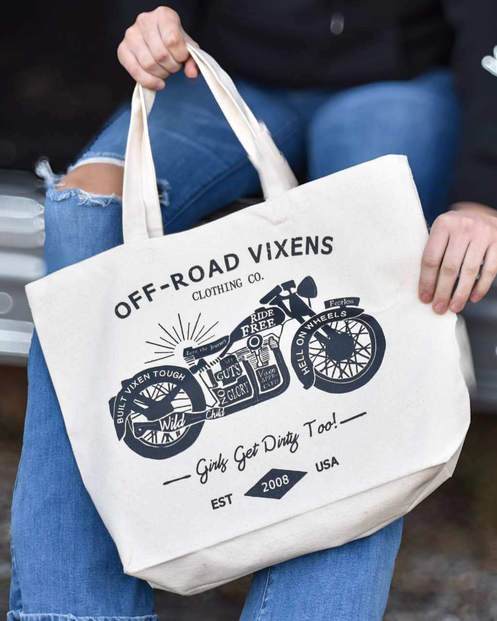 Photo of Cafe Racer Tote Bag by OFF-ROAD VIXENS CLOTHING CO. - Premium Accessories for UTVs / Side by Sides