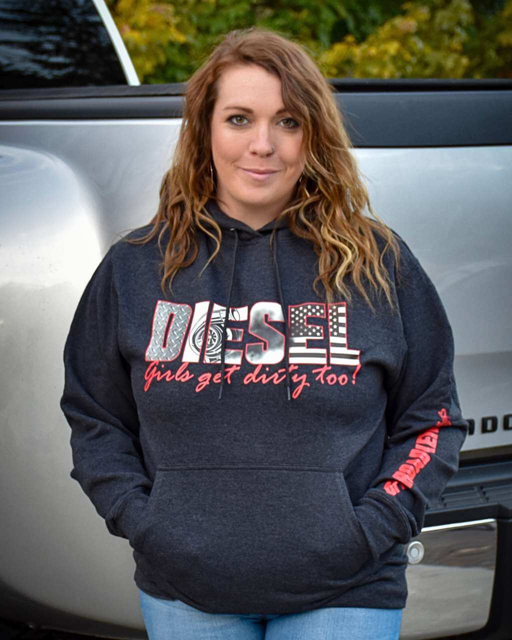 Photo of Diesel Girl Unisex Pullover Hoodie by OFF-ROAD VIXENS CLOTHING CO. - Premium Ladies Hoodies for UTVs / Side by Sides