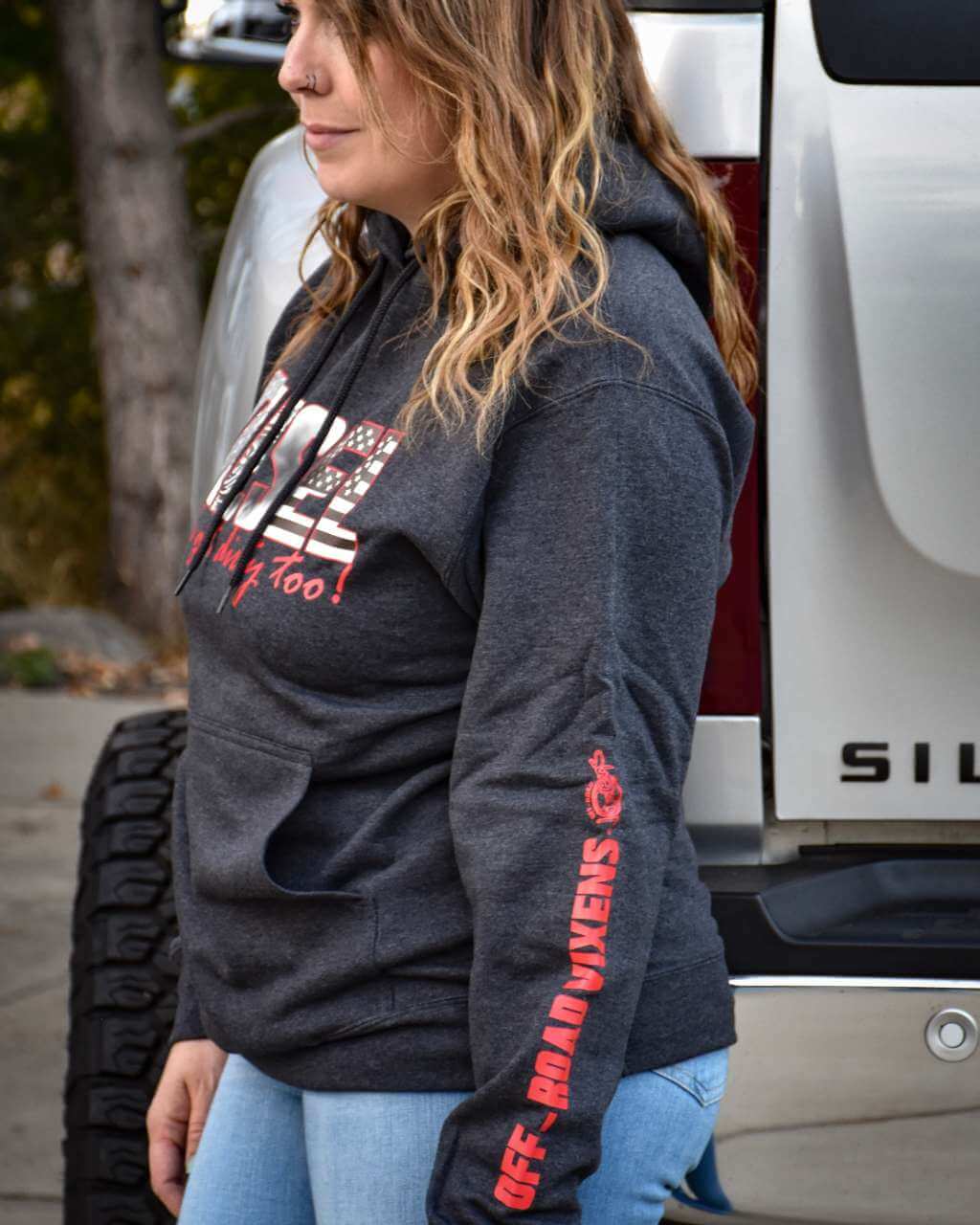 Photo of Diesel Girl Unisex Pullover Hoodie by OFF-ROAD VIXENS CLOTHING CO. - Premium Ladies Hoodies for UTVs / Side by Sides