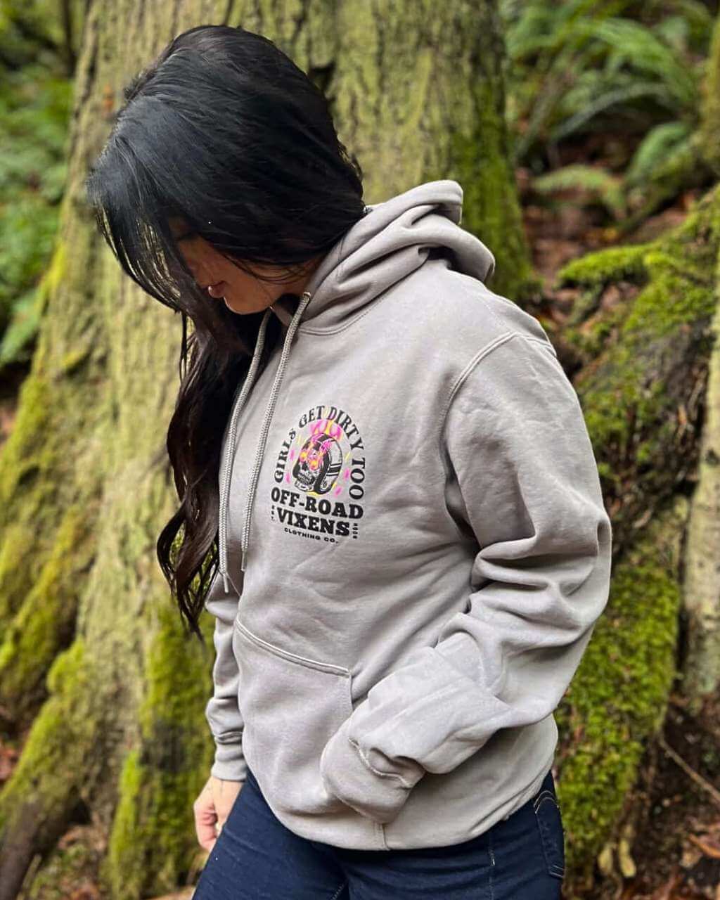 Photo of Moto Head Unisex Pullover Hoodie by OFF-ROAD VIXENS CLOTHING CO. - Premium Ladies Hoodies for UTVs / Side by Sides