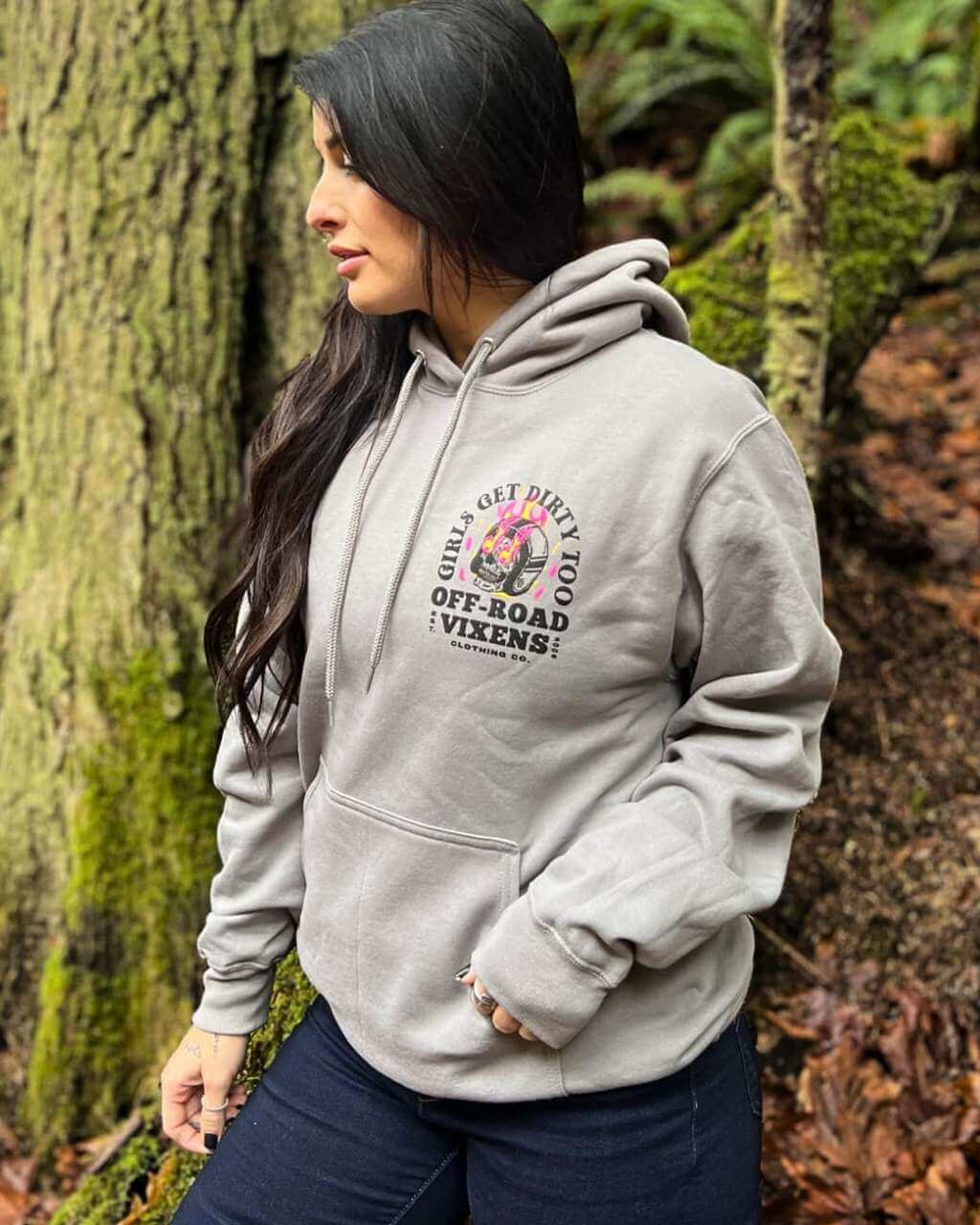 Photo of Moto Head Unisex Pullover Hoodie by OFF-ROAD VIXENS CLOTHING CO. - Premium Ladies Hoodies for UTVs / Side by Sides