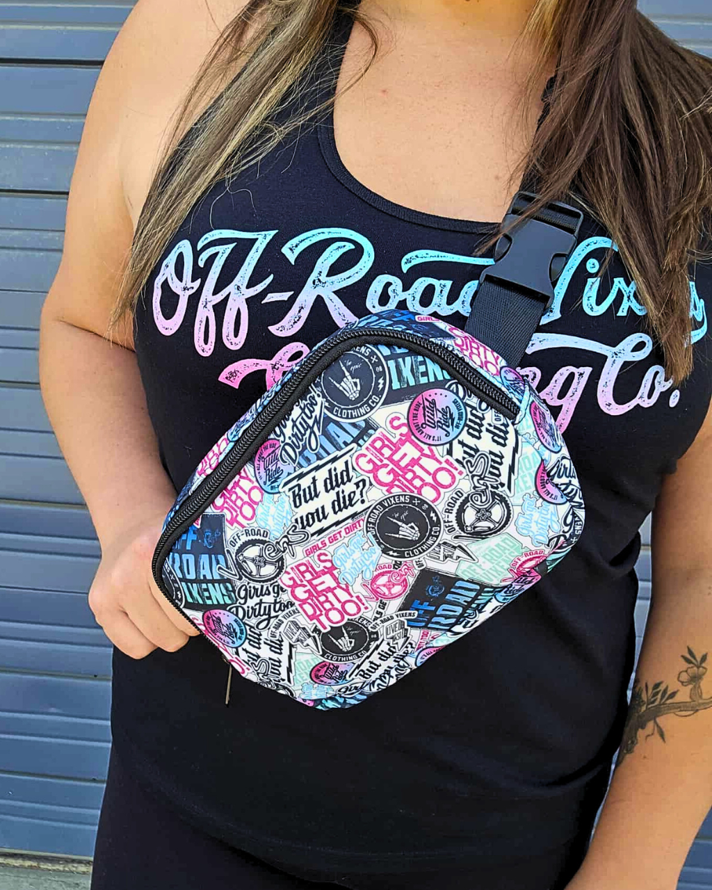 Photo of Graffiti Crossbody/Fannypack Bag by OFF-ROAD VIXENS CLOTHING CO. - Premium Accessories for UTVs / Side by Sides