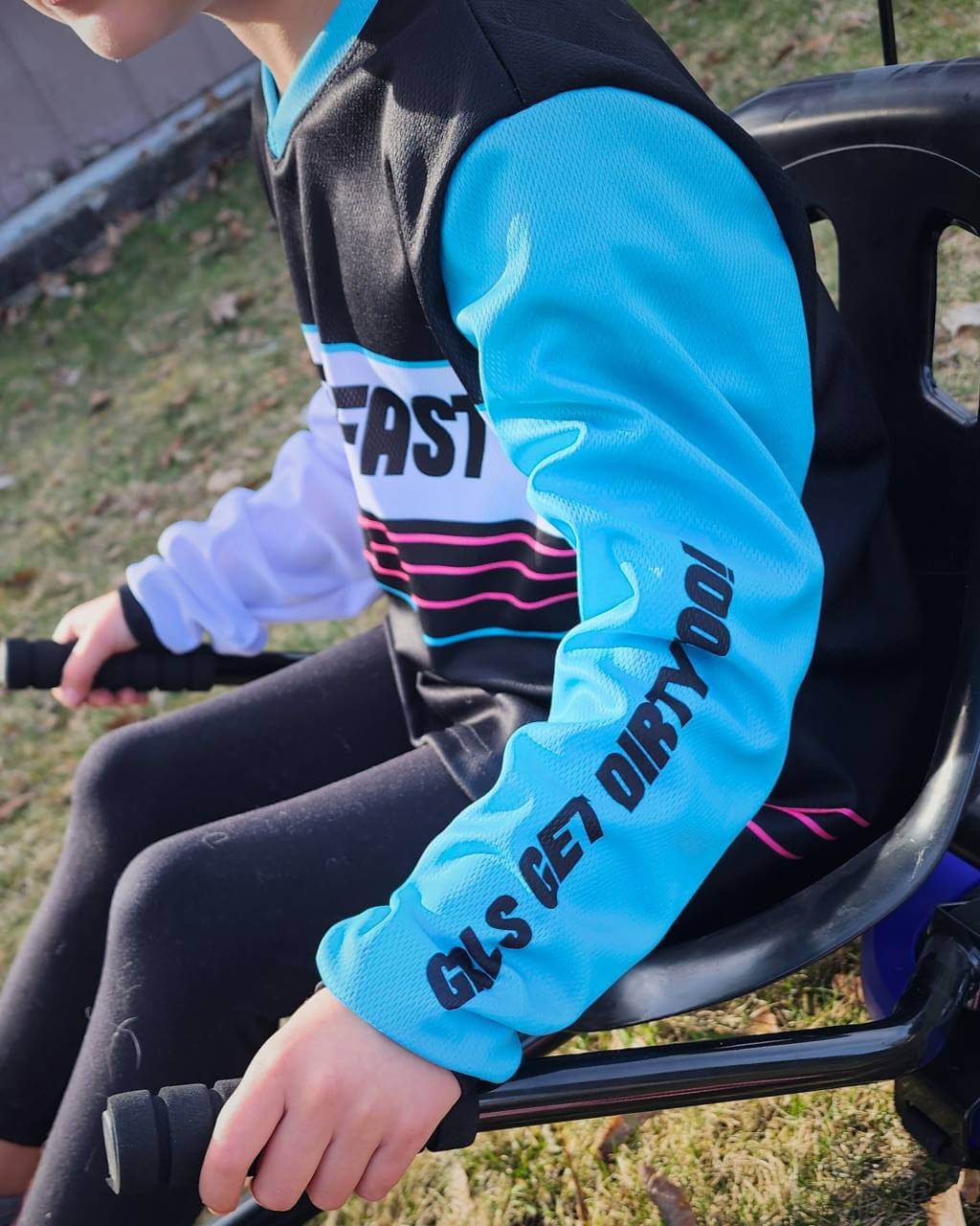 Photo of Youth Ride Fast Jersey by OFF-ROAD VIXENS CLOTHING CO. - Premium Youth for UTVs / Side by Sides